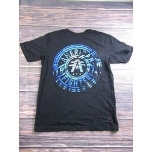 American Fighter Mens Large Training T Shirt UFC MMA Gym Workout Black Blue